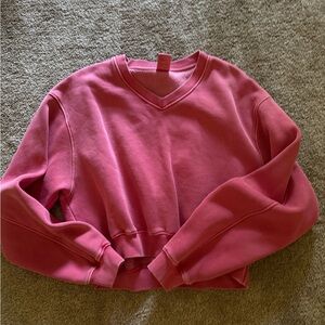 Pink V-Neck Women's Sweater